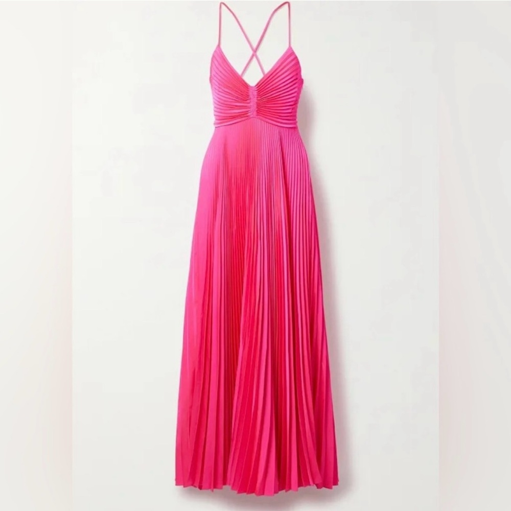 A.L.C. Fuchsia Pleated Maxi Dress